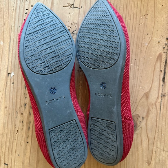 Rothy’s The Point Retired Red Flame Slip on Flats Size 9 - Picture 4 of 6